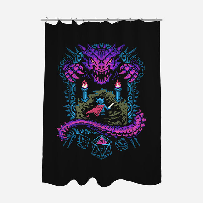 The Warrior And Dragon-None-Polyester-Shower Curtain-marsdkart