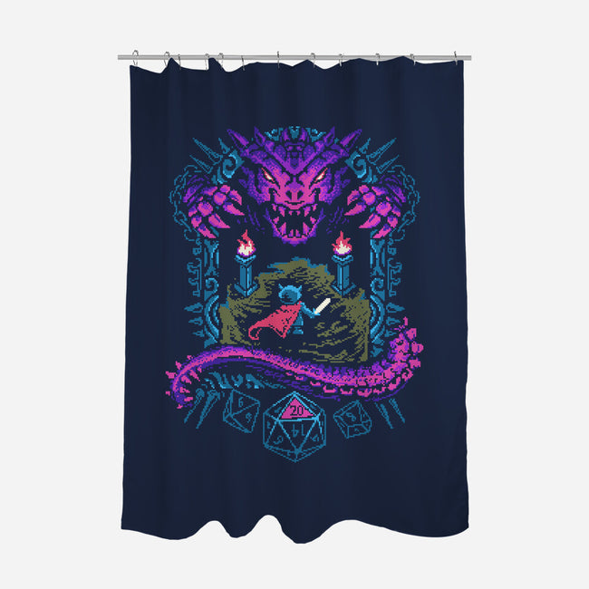 The Warrior And Dragon-None-Polyester-Shower Curtain-marsdkart