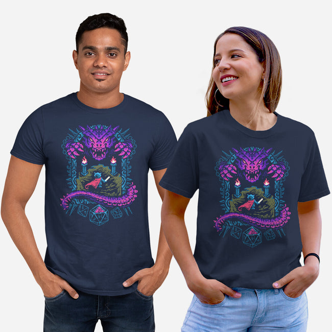 The Warrior And Dragon-Unisex-Basic-Tee-marsdkart