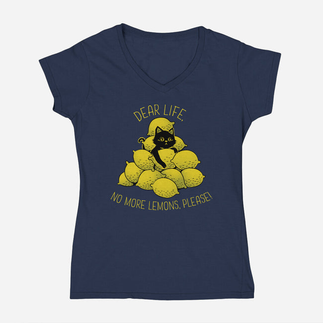 No More Lemons-Womens-V-Neck-Tee-tobefonseca