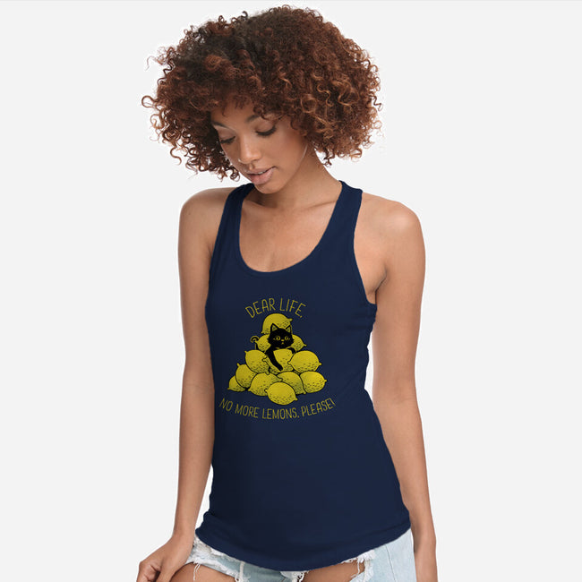 No More Lemons-Womens-Racerback-Tank-tobefonseca