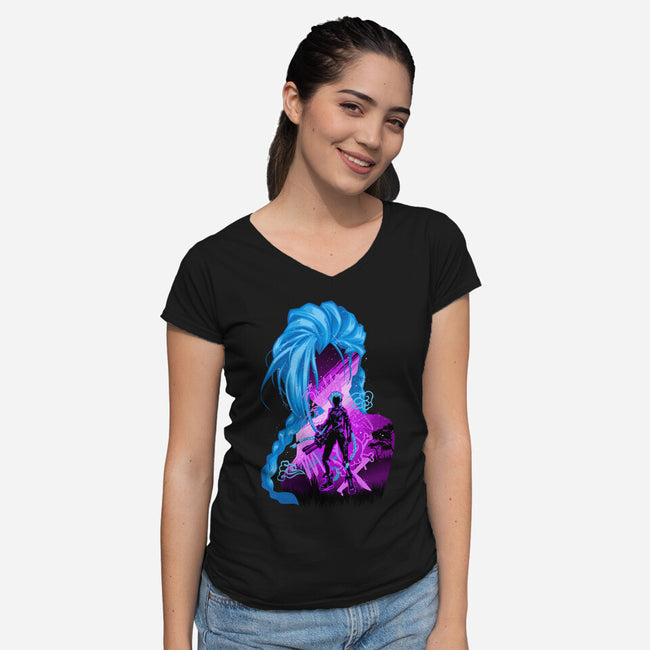 League Of Jinx-Womens-V-Neck-Tee-hypertwenty