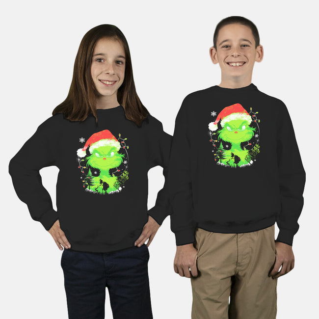 Grinch In The Gloom-Youth-Crew Neck-Sweatshirt-constantine2454