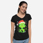 Grinch In The Gloom-Womens-V-Neck-Tee-constantine2454