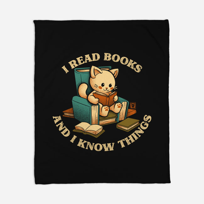 I Read Books And I Meow Things-None-Fleece-Blanket-worlddominationforcats