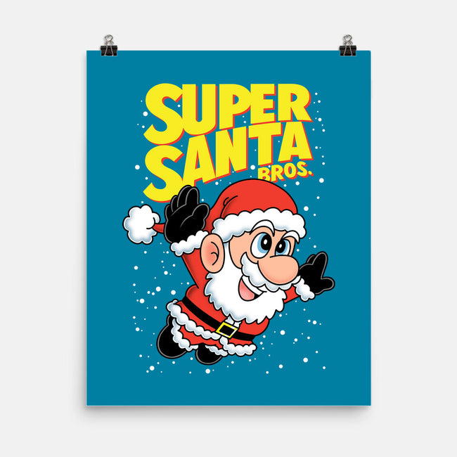 Super Santa Bros-None-Matte-Poster-Barbadifuoco