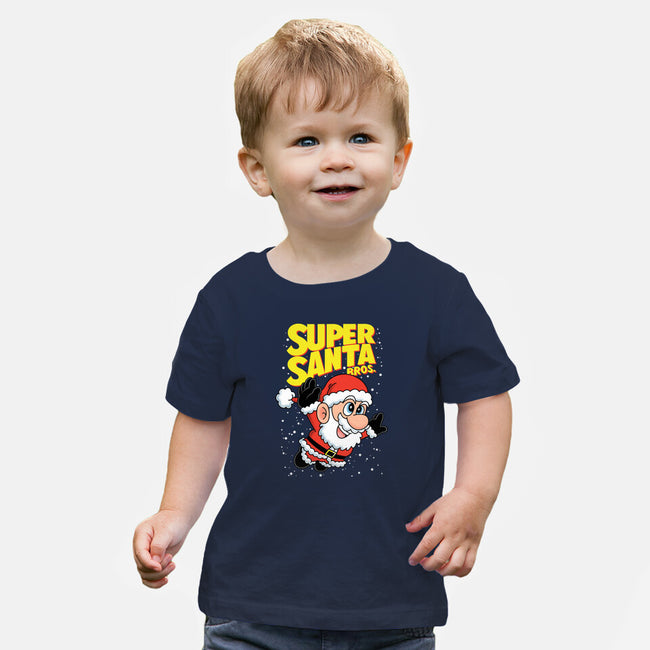 Super Santa Bros-Baby-Basic-Tee-Barbadifuoco