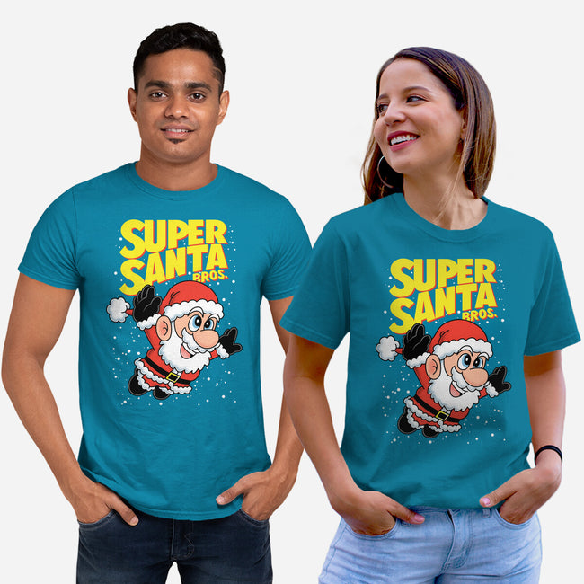 Super Santa Bros-Unisex-Basic-Tee-Barbadifuoco