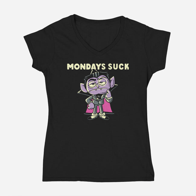 Mondays Suck-Womens-V-Neck-Tee-naomori