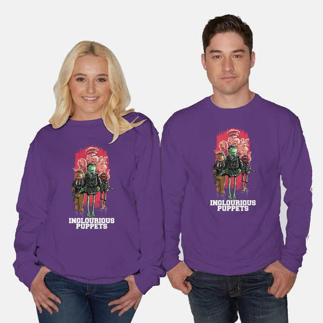 Inglourious Puppets-Unisex-Crew Neck-Sweatshirt-zascanauta