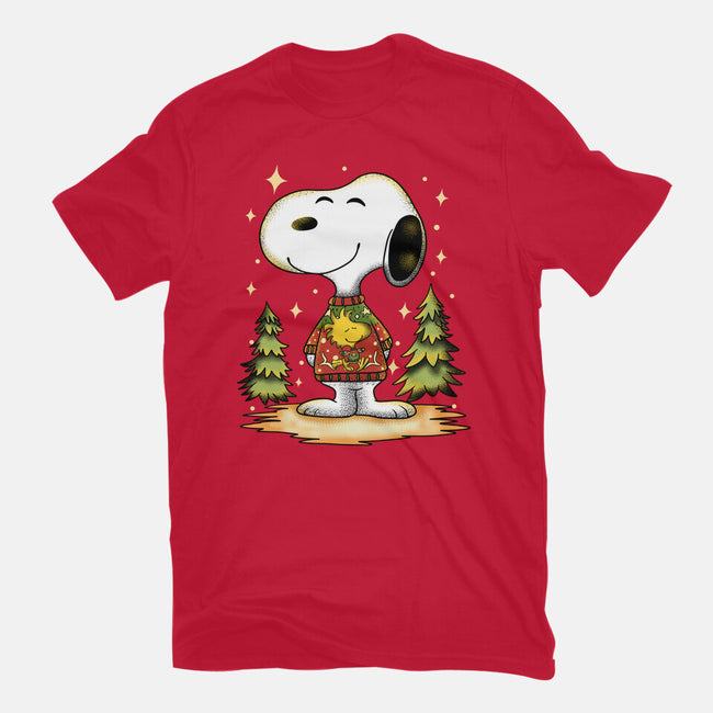 Snoopy's Cozy Christmas-Womens-Basic-Tee-JamesQJO