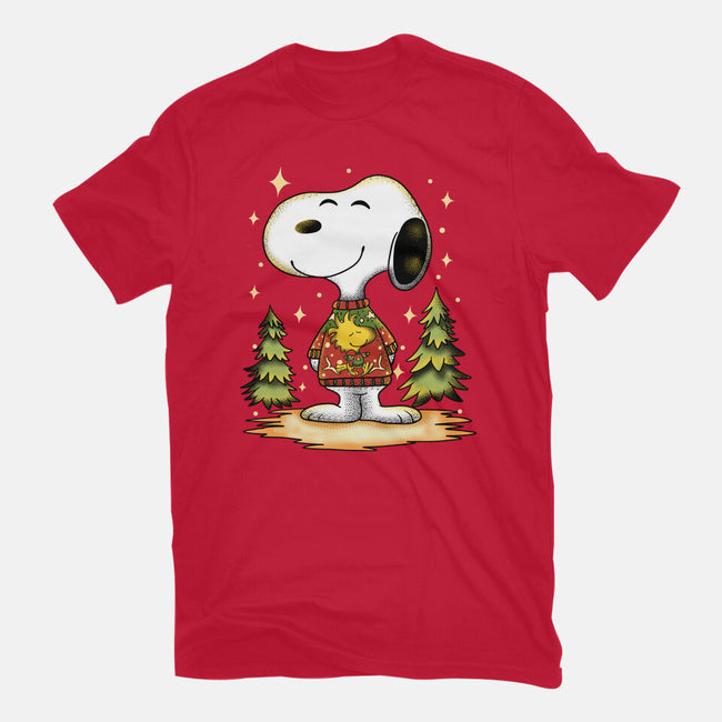 Snoopy's Cozy Christmas-Womens-Fitted-Tee-JamesQJO