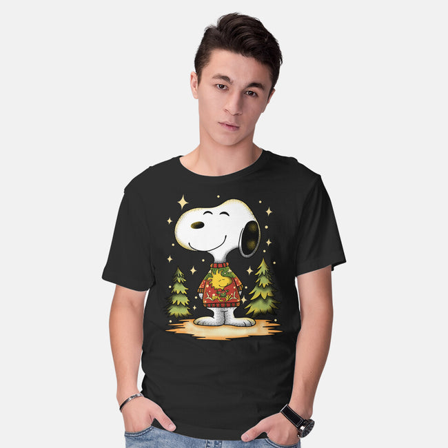 Snoopy's Cozy Christmas-Mens-Basic-Tee-JamesQJO