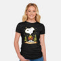 Snoopy's Cozy Christmas-Womens-Fitted-Tee-JamesQJO