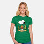Snoopy's Cozy Christmas-Womens-Fitted-Tee-JamesQJO