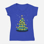 Ohh The Claw-mas Tree-Womens-V-Neck-Tee-NMdesign