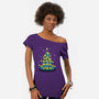 Ohh The Claw-mas Tree-Womens-Off Shoulder-Tee-NMdesign