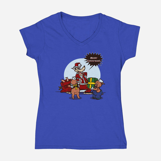 Merry Dinner-Womens-V-Neck-Tee-AndreusD