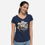 Goblin Gaze-Womens-V-Neck-Tee-glitchygorilla