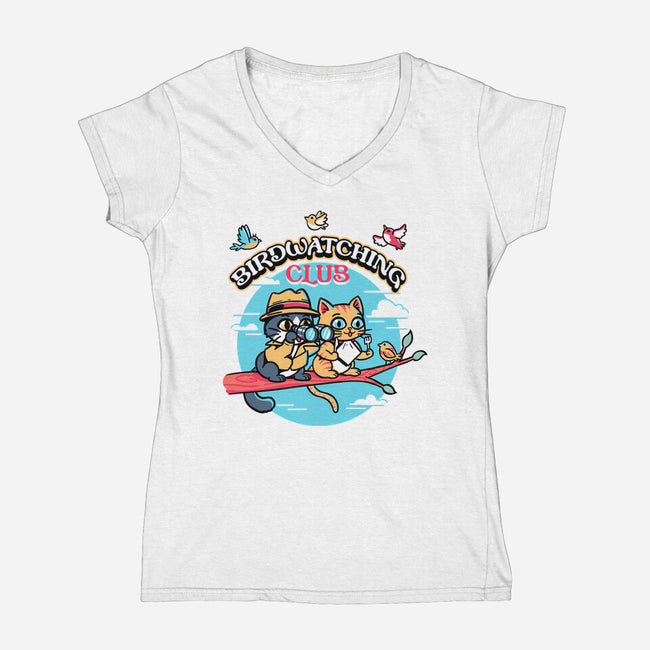 Birdwatching Club-Womens-V-Neck-Tee-estudiofitas