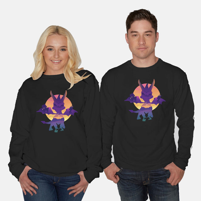 Purple Dragon-Unisex-Crew Neck-Sweatshirt-dandingeroz