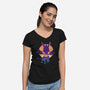 Purple Dragon-Womens-V-Neck-Tee-dandingeroz