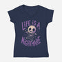 Life Is A Nightmare-Womens-V-Neck-Tee-Arigatees