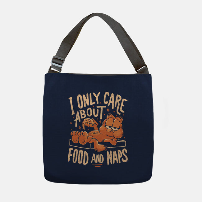 I Only Care About Food And Naps-None-Adjustable Tote-Bag-Arigatees