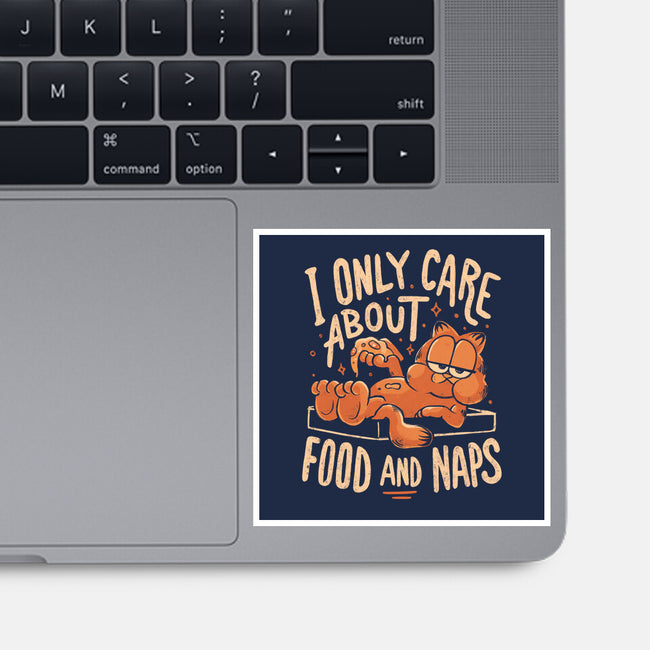 I Only Care About Food And Naps-None-Glossy-Sticker-Arigatees