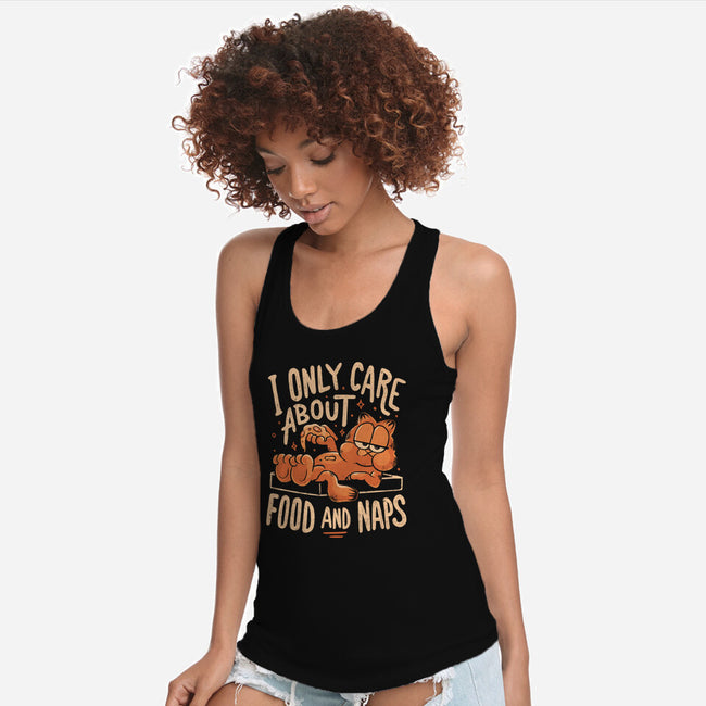 I Only Care About Food And Naps-Womens-Racerback-Tank-Arigatees