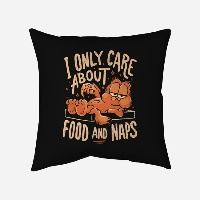 I Only Care About Food And Naps-None-Removable Cover w Insert-Throw Pillow-Arigatees