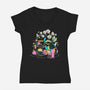 Tiny Artists-Womens-V-Neck-Tee-eduely