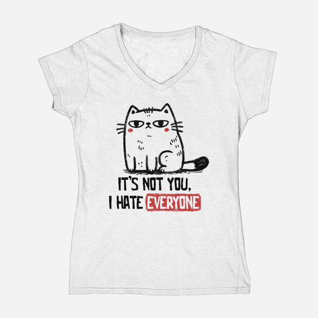 It's Not You I Hate Everyone-Womens-V-Neck-Tee-koalastudio