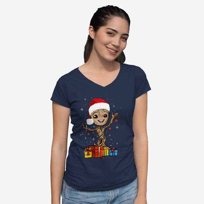 I Am Christmas-Womens-V-Neck-Tee-kharmazero