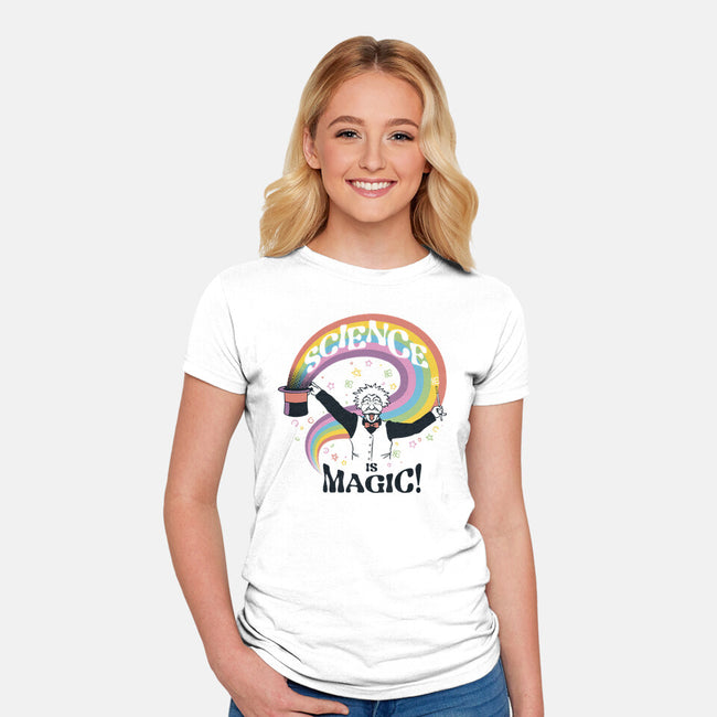 Science Is Magic Einstein-Womens-Fitted-Tee-tobefonseca
