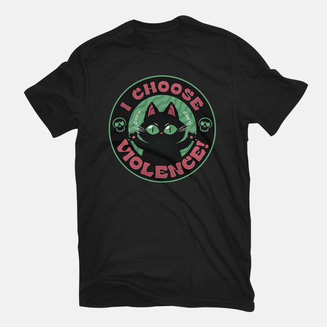 I Choose Violence Funny Cat-Mens-Basic-Tee-tobefonseca