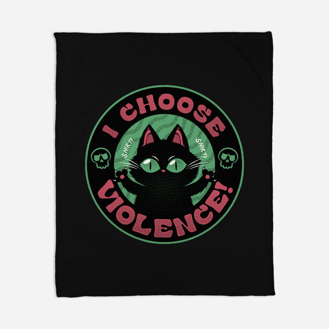 I Choose Violence Funny Cat-None-Fleece-Blanket-tobefonseca