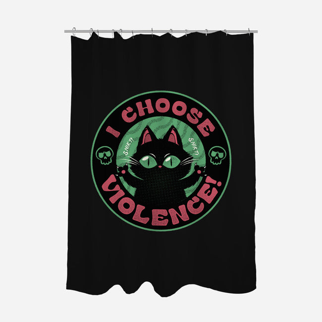 I Choose Violence Funny Cat-None-Polyester-Shower Curtain-tobefonseca