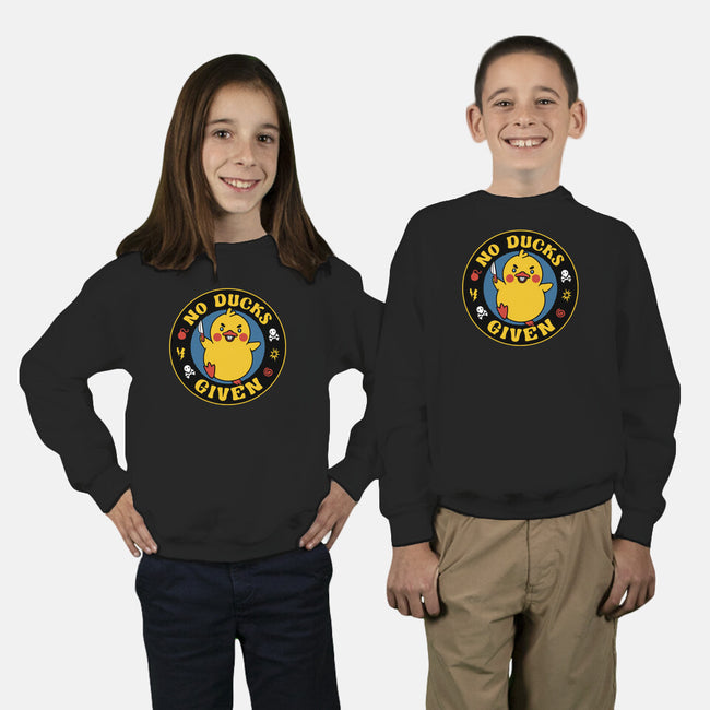 No Ducks Given Here-Youth-Crew Neck-Sweatshirt-tobefonseca