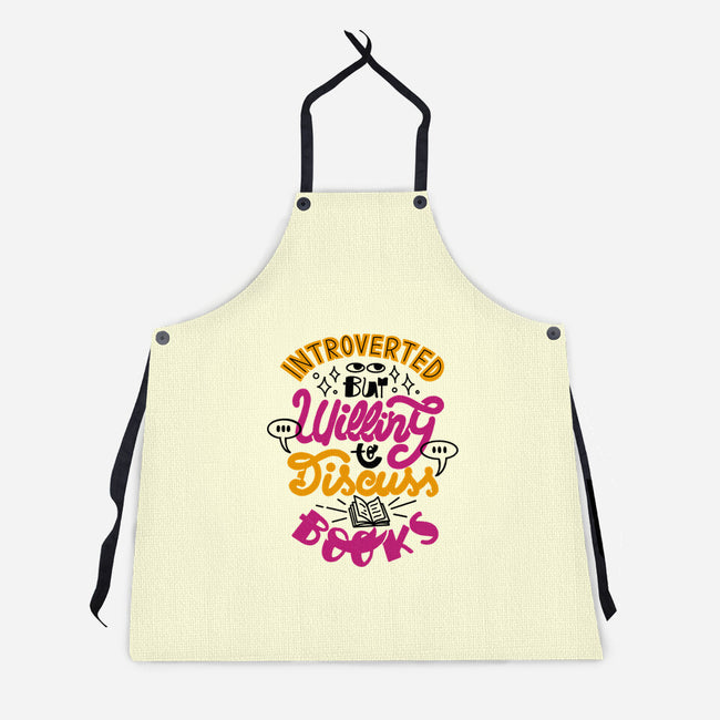 Willing To Discuss Books-Unisex-Kitchen-Apron-tobefonseca