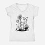 Science Flower Glassware-Womens-V-Neck-Tee-tobefonseca