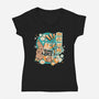 Capybara Japanese Orange Juice-Womens-V-Neck-Tee-tobefonseca