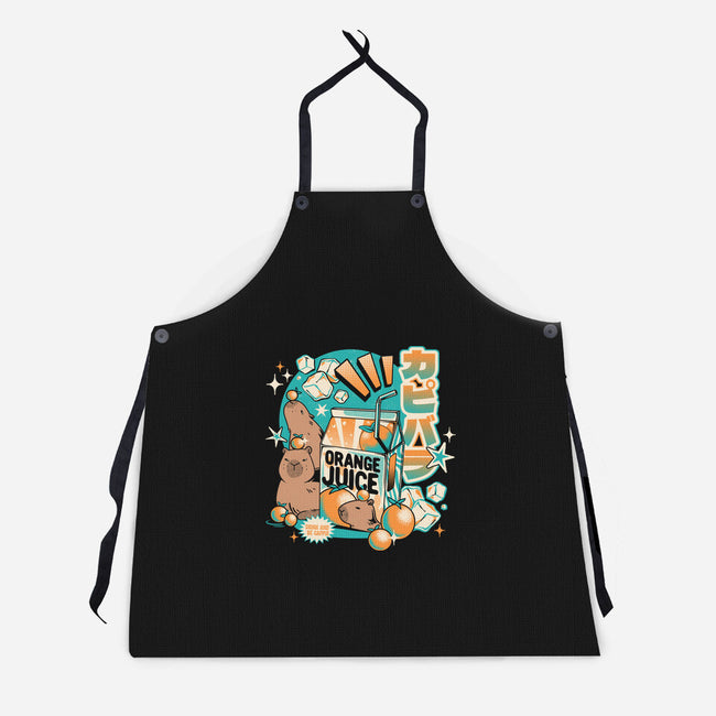 Capybara Japanese Orange Juice-Unisex-Kitchen-Apron-tobefonseca