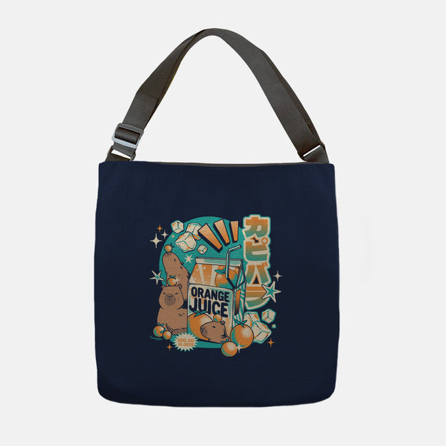 Capybara Japanese Orange Juice-None-Adjustable Tote-Bag-tobefonseca