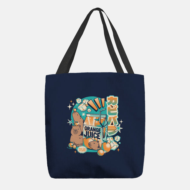 Capybara Japanese Orange Juice-None-Basic Tote-Bag-tobefonseca