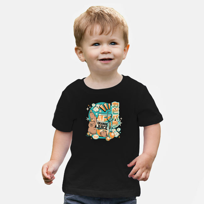 Capybara Japanese Orange Juice-Baby-Basic-Tee-tobefonseca