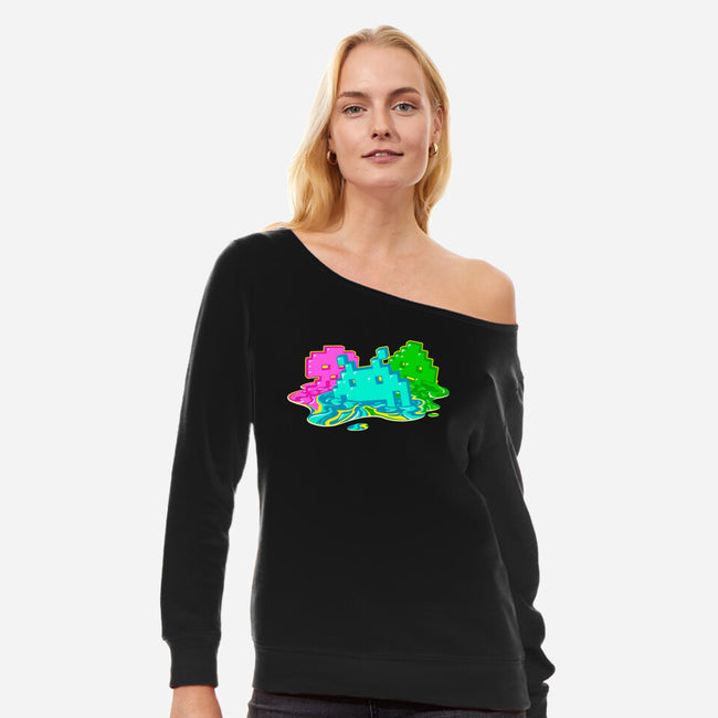 Melted Invaders-Womens-Off Shoulder-Sweatshirt-Getsousa!