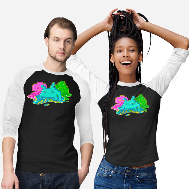 Melted Invaders-Unisex-Baseball-Tee-Getsousa!