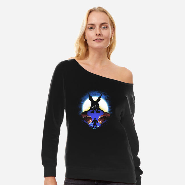 All Might Landscape-Womens-Off Shoulder-Sweatshirt-dandingeroz