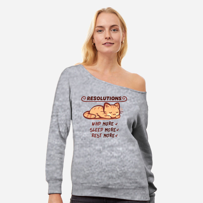 Resolution To Sleep-Womens-Off Shoulder-Sweatshirt-TechraNova